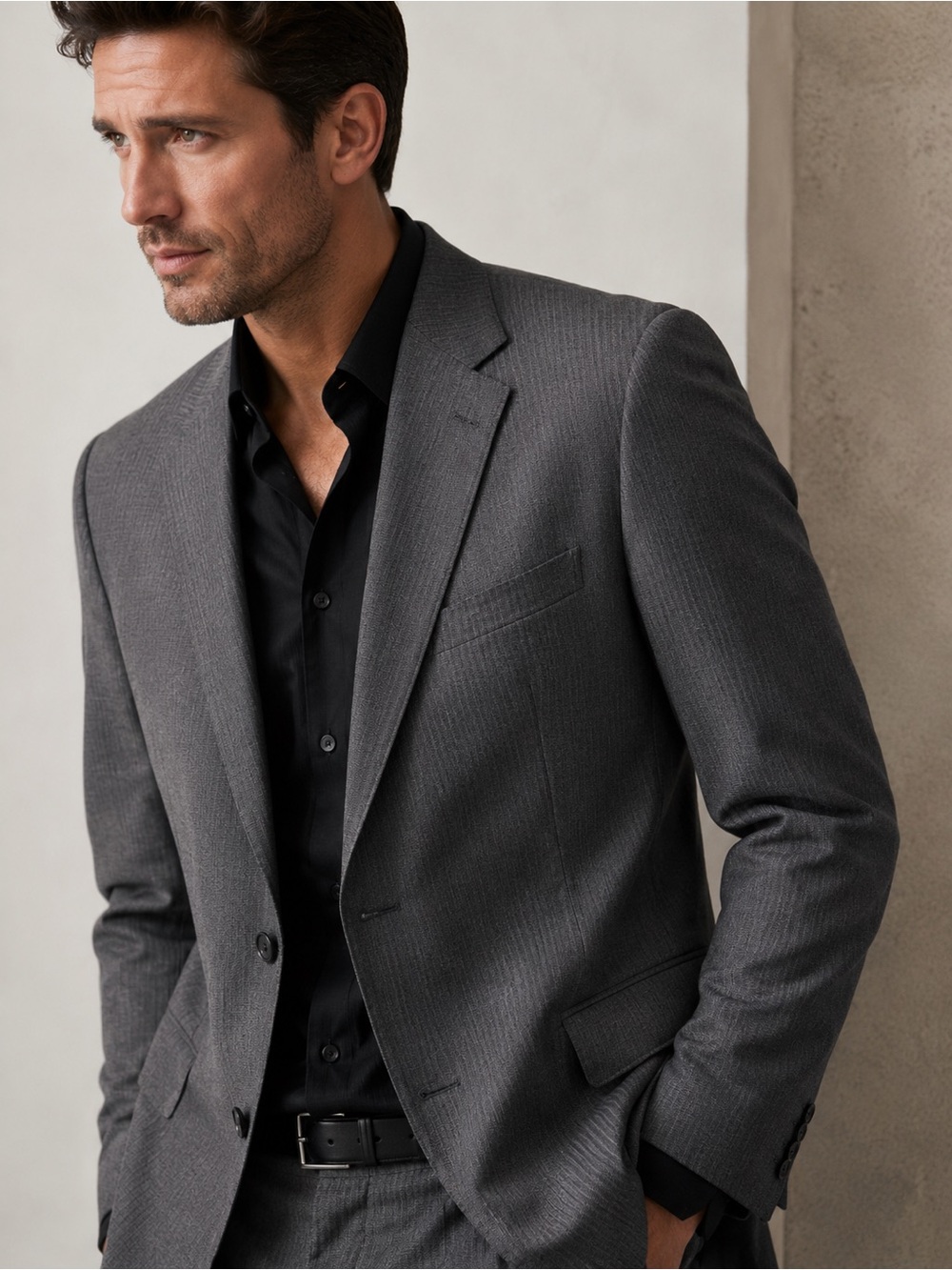 NWT Kenneth Cole AWEARNESS Gray 98% Wool Slim Fit Suit Jacket Blazer 38L